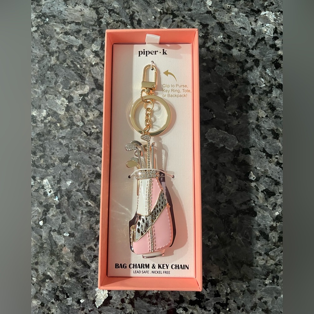 Piper K viral Bag Charm Pink Golf bag Keychain